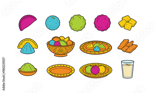 Sweet Treats and Drinks Set Bundle for Holi Festival Celebration