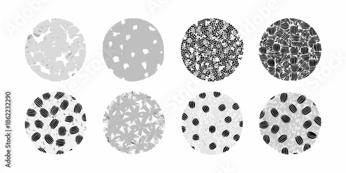 A collection of varying fingerprint patterns in grayscale tones