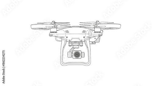 Aerial Drone Photography Capturing Urban Landscape from Above in Black and White Illustration