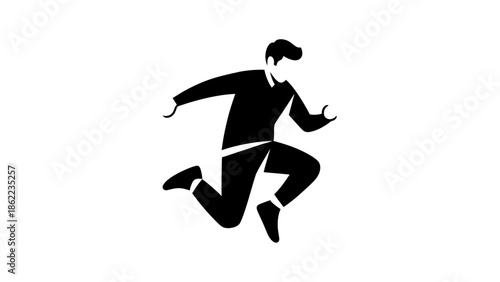 Man running happily in business attire