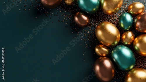 Wallpaper Mural Easter eggs shine in golden and green hues celebrating springtime and renewal Torontodigital.ca