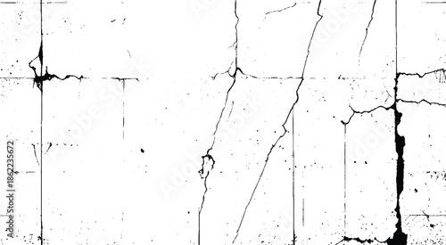 High Contrast Crack Texture Design. Vector Illustration.