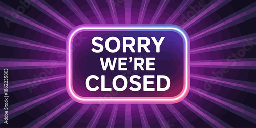 Vibrant Closed Sign Neon Light Business Closure Notification