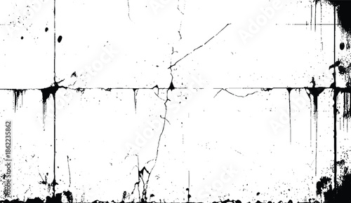 Weathered Cracked Concrete Background. Vector Illustration.