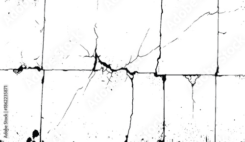 Grunge Broken Surface Texture. Cracked Plaster Background Design. Vector Illustration.