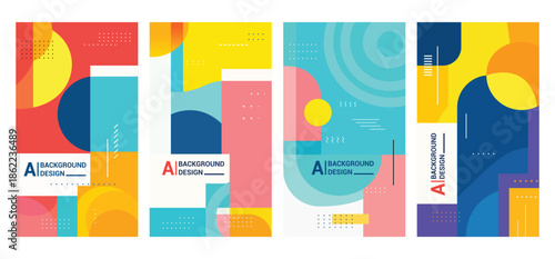 Colorful Geometric Abstract Design Templates for Creative Marketing, Branding & Web Design