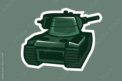 World War II Soviet Heavy Tank vector illustration, simple tank clipart