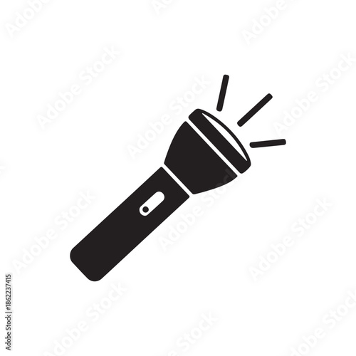 Flashlight silhouette icon vector flat design