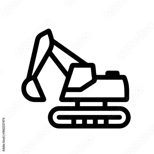 excavator as a simple single icon logo vector svg illustration, isolated on transparent background 
