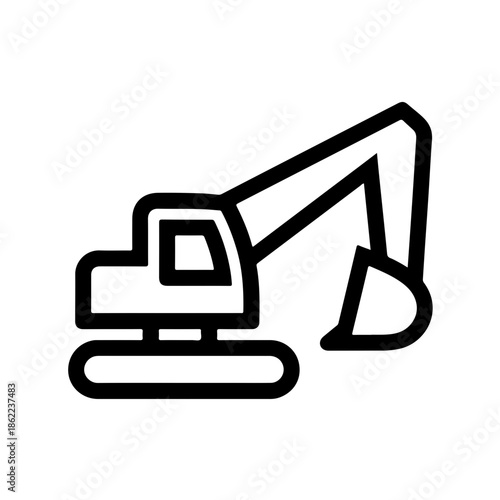 excavator as a simple single icon logo vector svg illustration, isolated on transparent background 