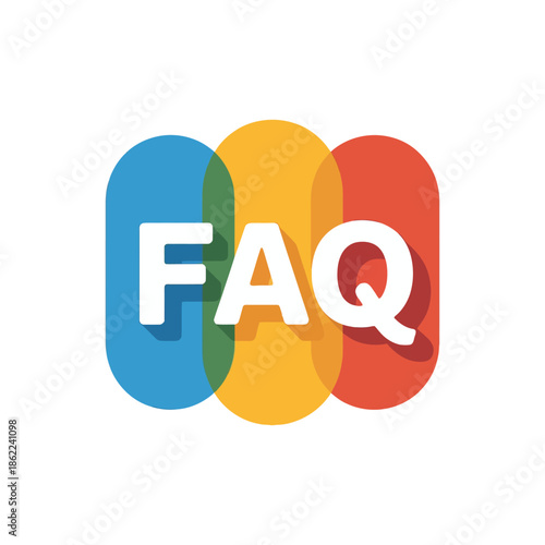 FAQ acronym is displayed prominently on colorful overlapping.