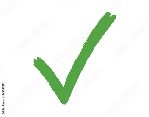 green check mark texture grunge element doodle hand drawn icon. Check mark drawing accepted line clipart symbol