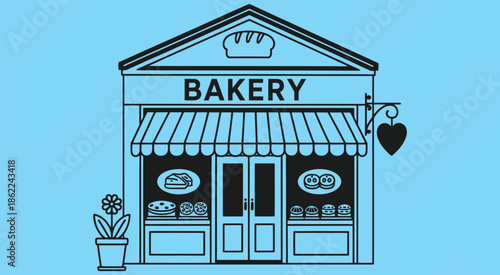 bakery shop logo design, clean and professional vector logo for bakeries, pastry stores, coffee shops, food businesses, and commercial branding, perfect for print and digital use.