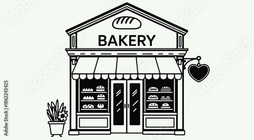 bakery shop logo design, clean and professional vector logo for bakeries, pastry stores, coffee shops, food businesses, and commercial branding, perfect for print and digital use.