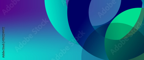 Abstract overlapping lines and circles geometric background with gradient colors, vector eps10