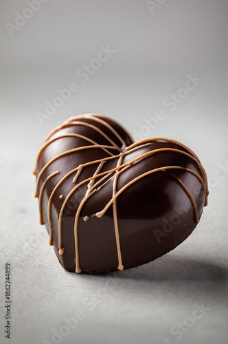 Heart Shaped Chocolate Praline with Elegant Drizzle