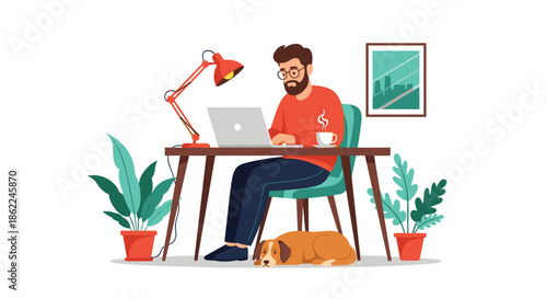 Relaxed senior man wearing glasses sitting on a beach chair and using a digital tablet while enjoying a drink by the ocean in a tropical paradise.