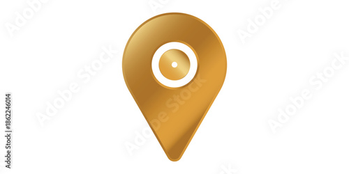 Golden location pin icon