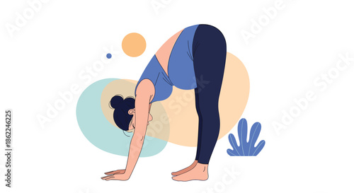 Productive young woman works from her cozy home office using a laptop and headphones while sitting at a white desk.