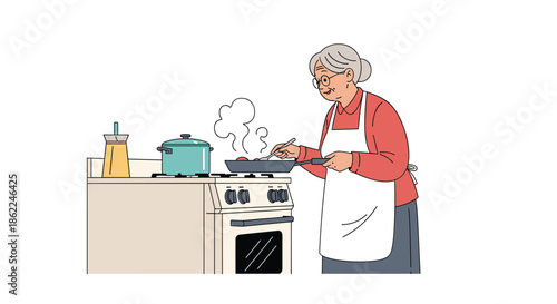 Professional pool cleaner woman uses a long-handled net to remove leaves and debris from a clear blue swimming pool.