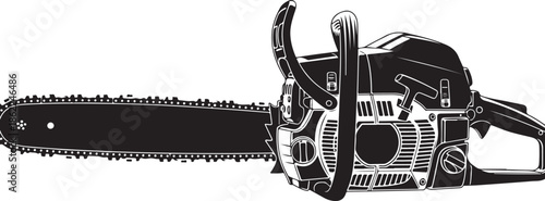 Chainsaw Power Tool Vector Illustration Isolated on White Background