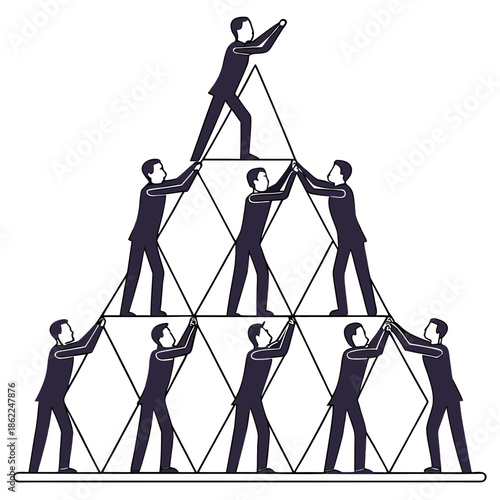 a visual representation of teamwork and collaboration shows a human pyramid with individuals supporting each other s weight high quality