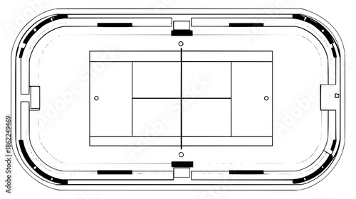 Tennis Court Blueprint Design