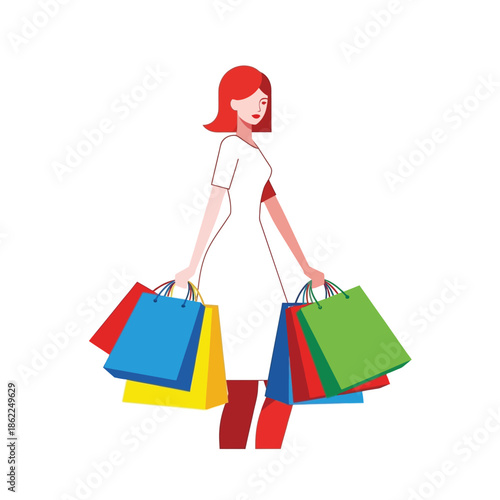 Woman with Shopping Bags