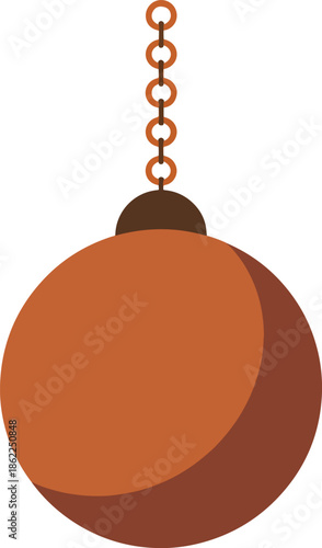 A demolition ball hanging from a chain, symbolizing destruction and renovation projects