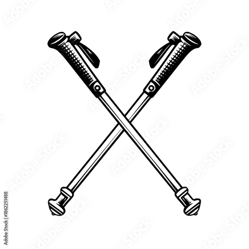 Crutches Crossed with Black Handles