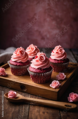 Romantic Pink Rose Cupcakes for Valentine’s Day Dessert