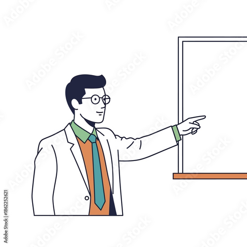 Scientist Presenting on Whiteboard