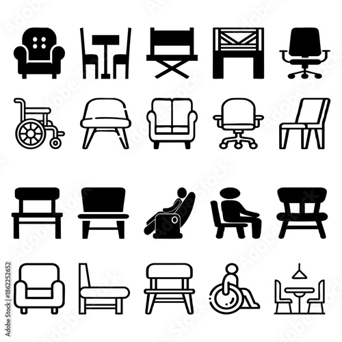 set of furniture icons