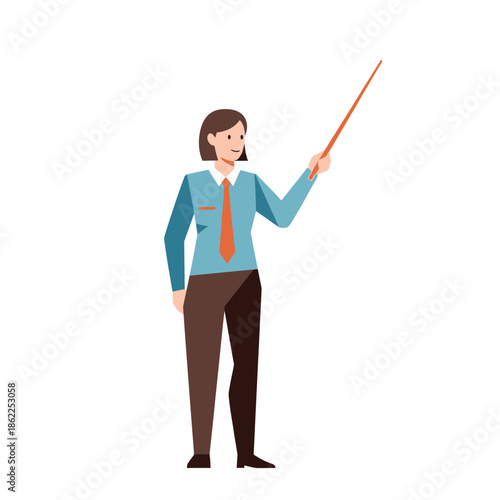 Businesswoman Presenting with Pointer
