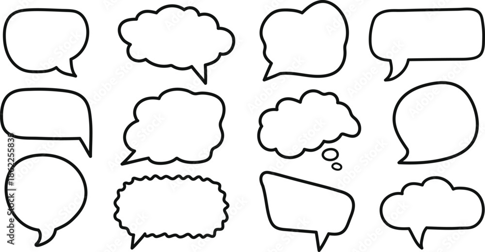 Fototapeta premium hand drawn bubble vector set on white background