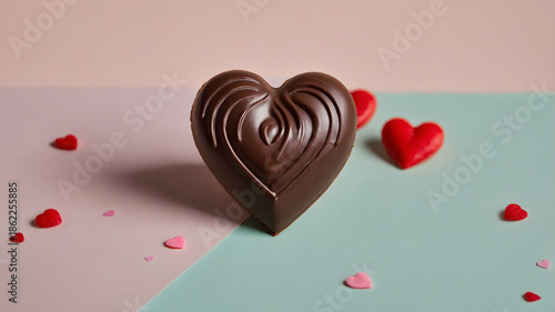 Elegant Heart Chocolate with Decorative Drizzle