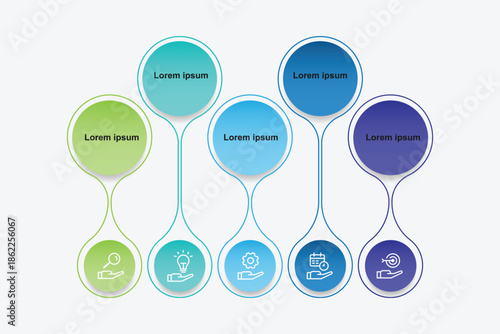 Timeline process infographic template vector design with 5 step or process. 