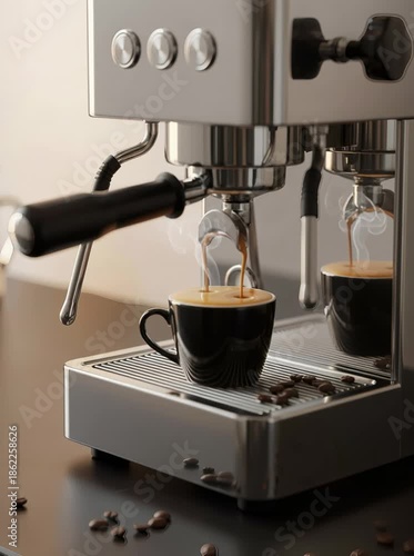 The perfect espresso brews steadily into a warm cup creating a rich golden crema