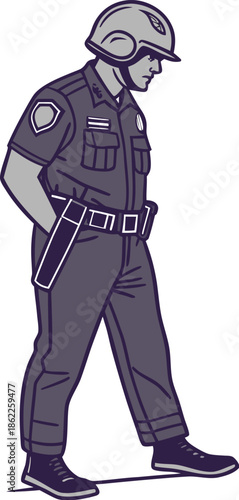 vector illustration of a cartoon soldier