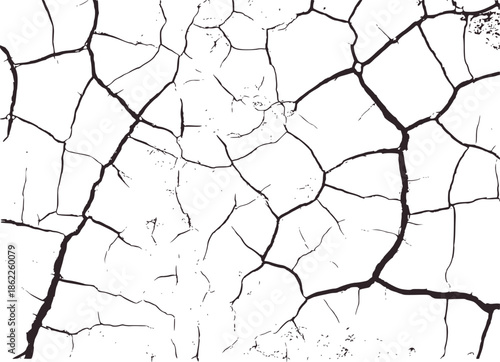 Black and contrast cracked dry earth texture