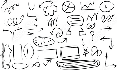 hand drawn vector set of hand drawn items