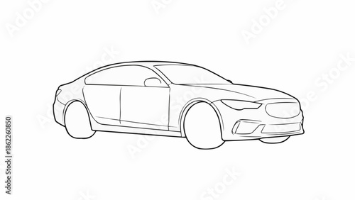Sleek Sedan Outline - A Modern Automotive Design.