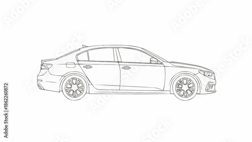 Sleek Sedan Outline - A Modern Automotive Design.