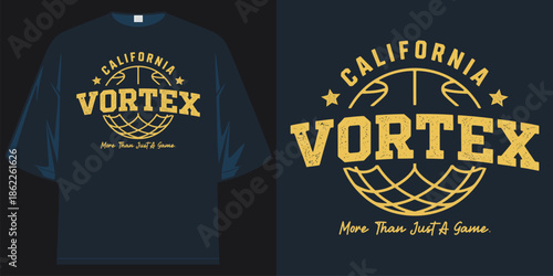 california vortex more than just a game basketball vintage sports team t shirt design vector illustration artwork