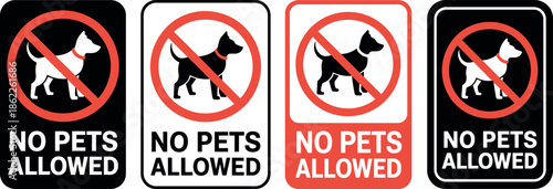 No pets allowed signage prohibition warning symbols for public places and establishments