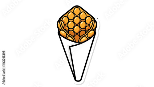 Colorful illustrations of assorted desserts and sweet treats in a playful, white background vector graphic.