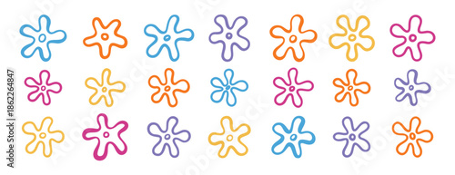 doodle hand drawn bikini bottom flowers, summer decoration, bikini botton sky elements. tropical flowers set