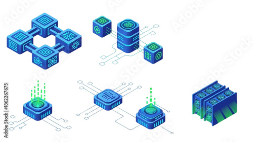 Digital data storage and processing units with circuit patterns