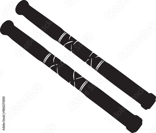 Pair of black drumsticks