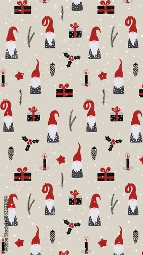 Red Cream winter background Phone wallpaper - 1